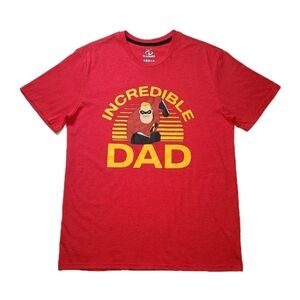 Disney Pixar The Incredibles DAD Red T Shirt Mens Size L NWT